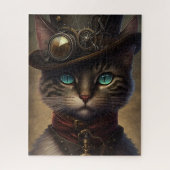 Steampunk Cat Jigsaw Puzzle, Retrofuturistische Ka Puzzle (Vertikal)