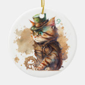 Steampunk Cat Keramik Ornament (Vorne)