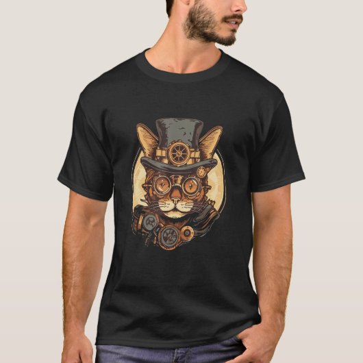 Steampunk Cat Kitten Steam Punk  Cat  4 T-Shirt (Vorderseite)