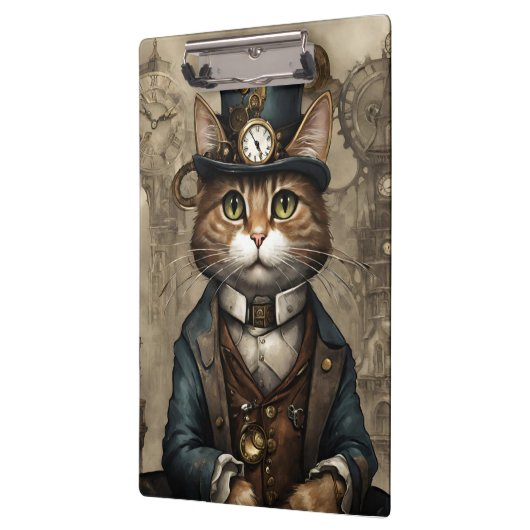 Steampunk Cat Klemmbrett (Links)