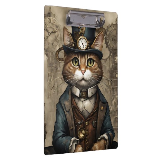 Steampunk Cat Klemmbrett (Rechts)