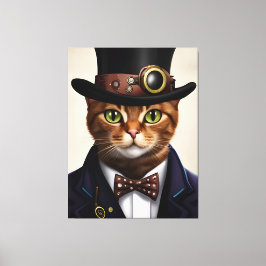 Steampunk Cat Leinwanddruck