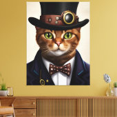 Steampunk Cat Leinwanddruck (Insitu (Wohnzimmer))