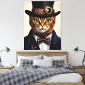 Steampunk Cat Leinwanddruck (Insitu (Schlafzimmer))