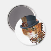 Steampunk Cat Magnet (Vorderseite/Rückseite)