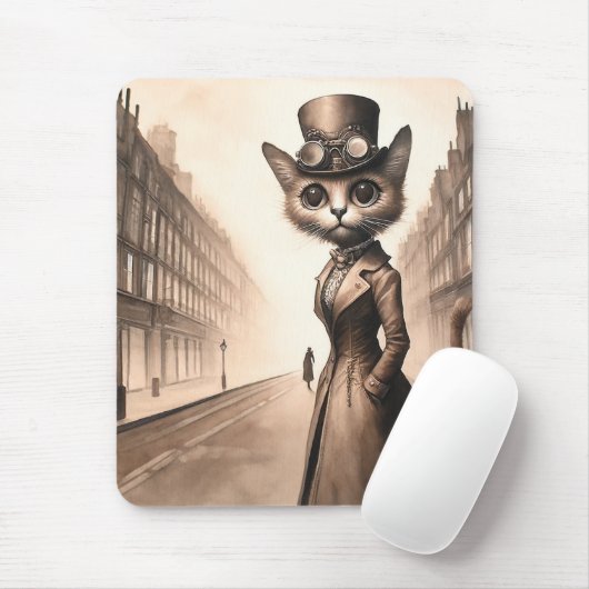 Steampunk Cat Mousepad (Mit Mouse)