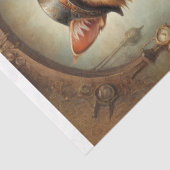 Steampunk Cat Playing Fiddle Decoupage Seidenpapier (Detail)