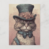 Steampunk Cat Postcard Postkarte (Vorderseite)