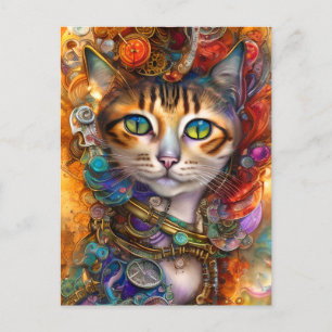 Steampunk Cat  Postkarte