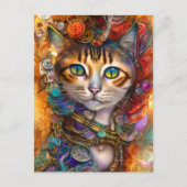 Steampunk Cat  Postkarte (Vorderseite)