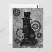 Steampunk Cat Postkarte (Vorne/Hinten)