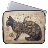 Steampunk Cat Retro Laptopschutzhülle (Vorderseite)