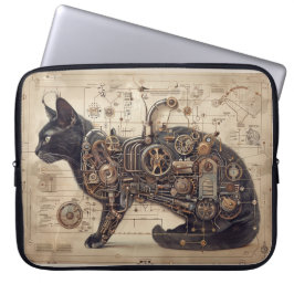 Steampunk Cat Retro Laptopschutzhülle