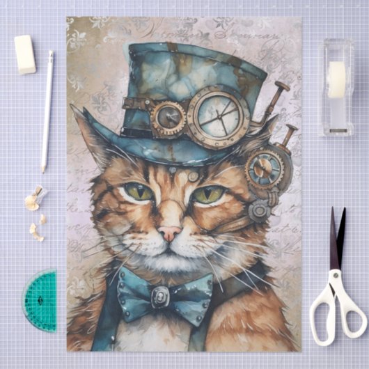 Steampunk Cat Seidenpapier (Handwerk)