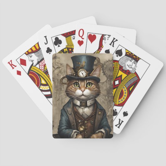 Steampunk Cat Spielkarten (Rückseite)