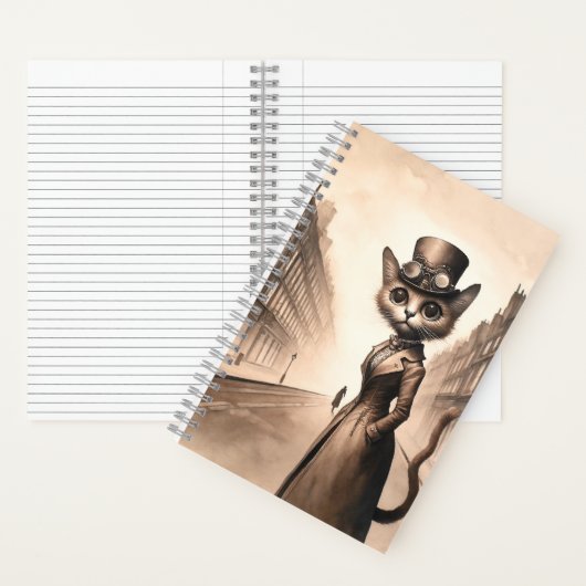 Steampunk Cat Spiral Notebook Notizblock (Innen)