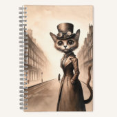 Steampunk Cat Spiral Notebook Notizblock (Vorderseite)
