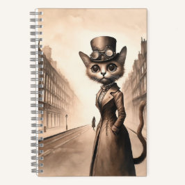 Steampunk Cat Spiral Notebook Notizblock