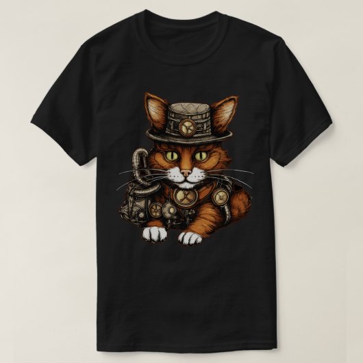 Steampunk Cat T-Shirt (Design vorne)