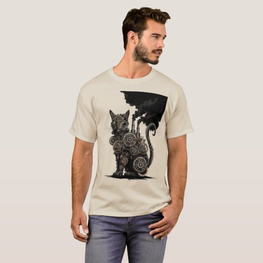 Steampunk Cat T-Shirt (Vorne ganz)