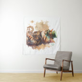 Steampunk Cat Tapestry Wandteppich (Beispiel (Horizontal))