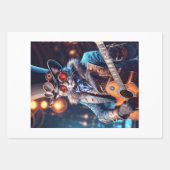 Steampunk cat: top hat, goggle, guitar - Decoupage Geschenkpapier Set (Vorderseite 2)