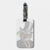 Steampunk Cat - Top Hut und rot-gelbe Brille Gepäckanhänger (Rückseite vertikal)