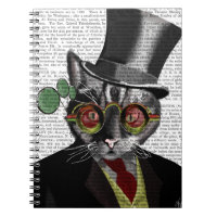 Steampunk Cat - Top Hut und rot-gelbe Brille