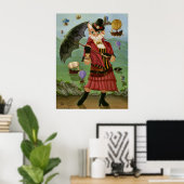 Steampunk Cat Viktorianisch Portrait Gothic Art Pr Poster (Heimbüro)