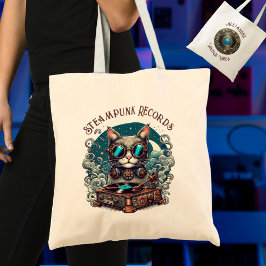 Steampunk Cat Vinyl Record Player Personalisiert Tragetasche
