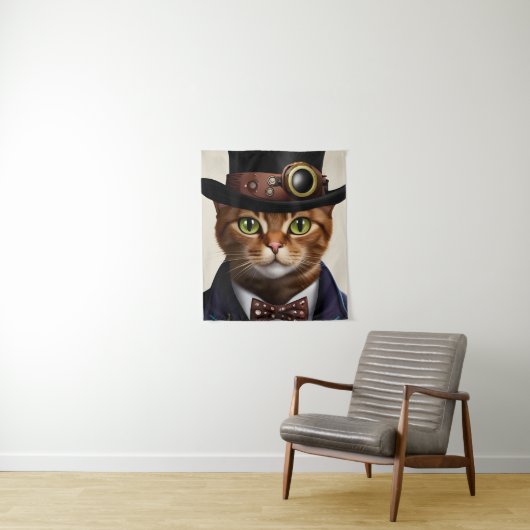 Steampunk Cat Wandteppich (Beispiel)