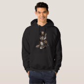 Steampunk Cat With Hat Graphic Design Cat  Fantasy Hoodie (Vorne ganz)