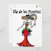 Steampunk Catrina / Dia de los Muertos Card Postkarte (Vorne/Hinten)