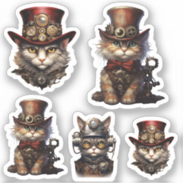 Steampunk Cats Aufkleber