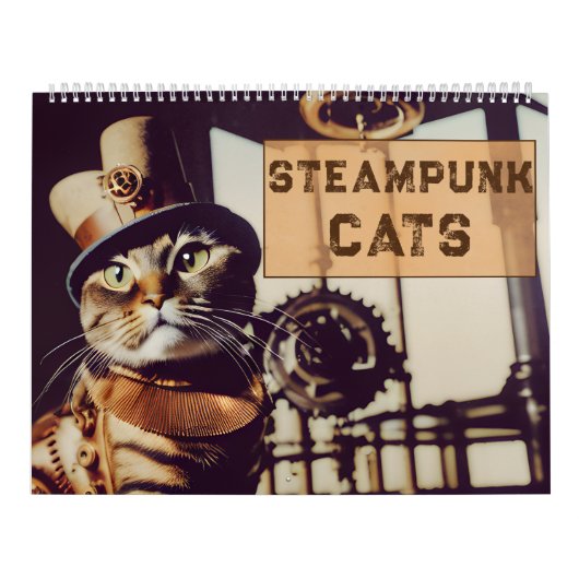 Steampunk Cats Retro Futuristic Felines Viktoriani Kalender (Titelbild)
