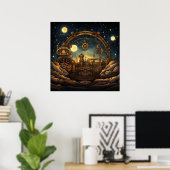 Steampunk Celestial Art Poster (Heimbüro)