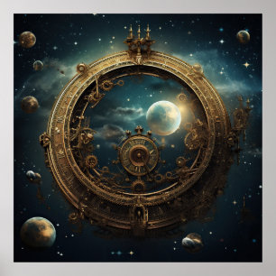 Steampunk Celestial Art Poster