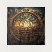 Steampunk Celestial Art Tapestry Wandteppich (Vorderseite)