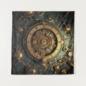 Steampunk Celestial Art Tapestry Wandteppich (Vorderseite (Horizontal))