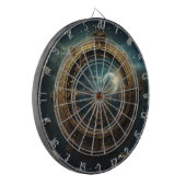 Steampunk Celestial Dartboard Dartscheibe (Vorderseite Links)
