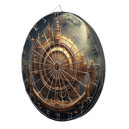 Steampunk Celestial Dartboard Dartscheibe (Vorderseite rechts)