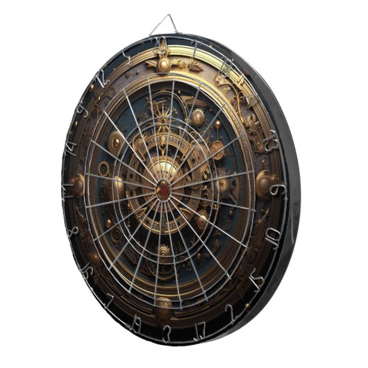 Steampunk Celestial Dartboard Dartscheibe (Vorderseite rechts)