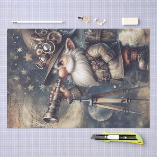 Steampunk Celestial Explorer Gnome Seidenpapier (Handwerk)