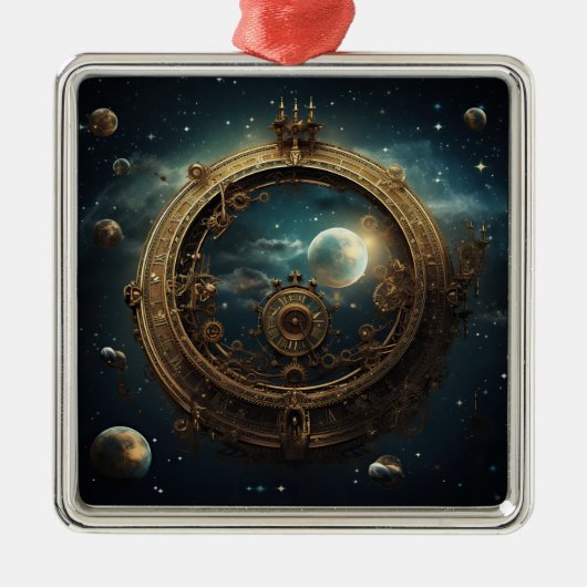 Steampunk Celestial Ornament Aus Metall (Vorne)