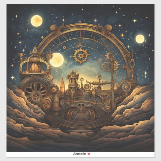 Steampunk Celestial Vinyl Sticker (Blatt)