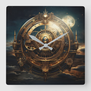 Steampunk Celestial Wall Uhr