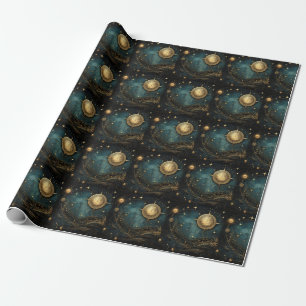 Steampunk Celestial Wrapping Paper Geschenkpapier