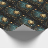Steampunk Celestial Wrapping Paper Geschenkpapier (Ecke)