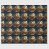 Steampunk Celestial Wrapping Paper Geschenkpapier (Flach)