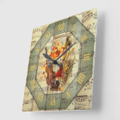 Steampunk~Cello~Edison Phonograph~Bass Saxhorn ~ Quadratische Wanduhr (Winkel)